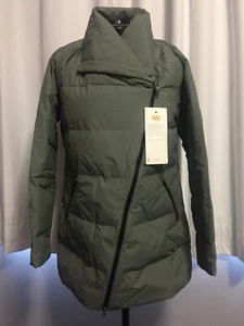 LUCY! Jacket M Long Hatha Insulated Down Coat Moss Green Discontinued MSRP $198! - Picture 1 of 4