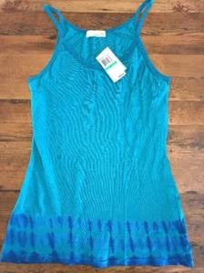 New C&C California Tie Dye Tropical Green Blue Tank Top Womens Size Large $54 - Picture 1 of 4