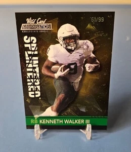 2021 Wild Card Allumination KENNETH WALKER III RC #ANSP-3 Gold SPLINTERED /99 - Picture 1 of 2