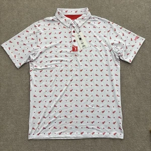 Bogey Bros Golf Performance White “Mulli” AOP Print Mens Size Small EUC - Picture 1 of 9