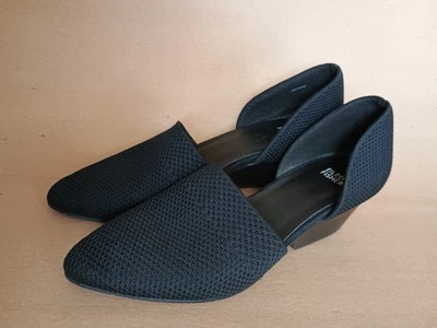 Eileen Fisher Women's Sz 11 Halo Knit Wedge d'Orsay Pump In Black - Image 1 of 4