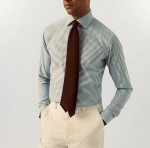 $270 ETON Contemporary Fit Shirt Mens L 41-16 Check Preppy Office Casual Cotton - Picture 1 of 15