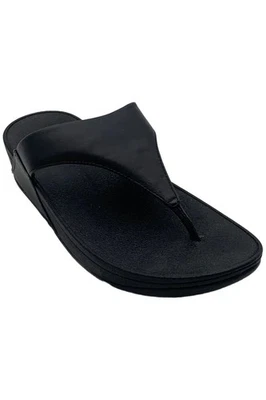 Fitflop Women's Lulu Leather Toe-Post Sandals Black - Image 1 of 3