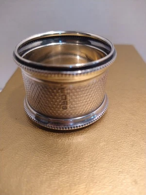 Anillo servilleta con sello de plata de ley de principios de 1900 con monograma 16,2 g Foto 1 de 4