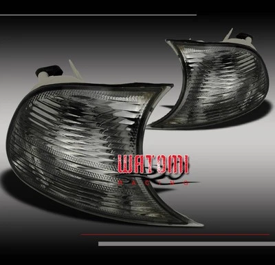 99 00 01 BMW E46 3 SERIES 2DR CORNER TURN SIGNAL LIGHTS SMOKE 323I 325CI 330CI - Image 1 of 2