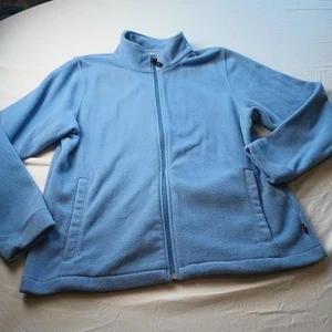 Woolrich Blue Full Zip Sweatshirt Jacket Fleece Womens size Large Blue Cozy - Picture 1 of 3