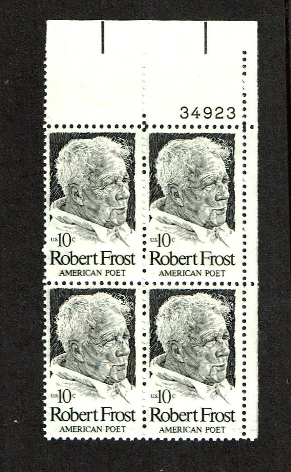 1974 U.S. Commem  ROBERT FROST POET    Plt# Blk of 4  Sc#1526  M/NH/OG GEM! - Image 1 of 1