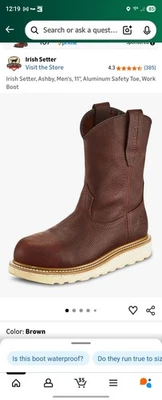 Irish setter steel-toe work boots, US men's size 12 - Image 1 of 4