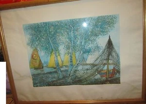 Michele Cascella Acquaforte Original ""Pescara Disappearita"" 65X87 Framed - Picture 1 of 1