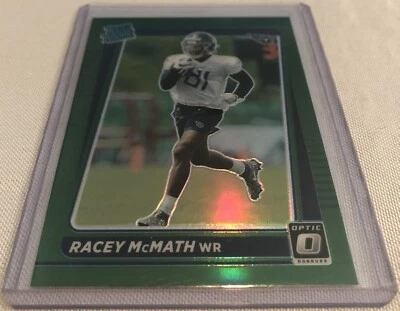 2021 Donruss Football Optic Preview Racey McMath Tennessee Titans Green Rookie - Image 1 of 4
