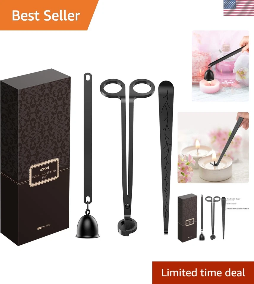 RONXS 1 in 3 Candle Accessory Set Wick Trimmer Cutter Snuffer Dipper With for