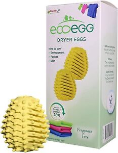 Pack of 2 Egg Shaped Dryer Balls Fragrance Free Eco Friendly Tumble Dryer Eggs
