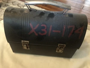 BLACK DOME METAL LUNCH BOX STEEL Unbranded 10x5 Vintage - Picture 1 of 5