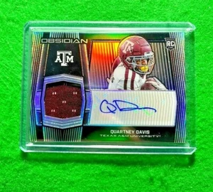 QUARTNEY DAVIS PRIZM AUTO PATCH ROOKIE SP#/99 VIKINGS 2020 OBSIDIAN DRAFT PICKS - Picture 1 of 12