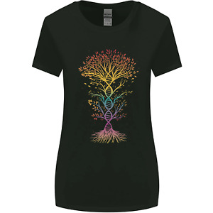 Coloré DNA Arbre Biologie Science Femmes Plus Large Coupe T-Shirt