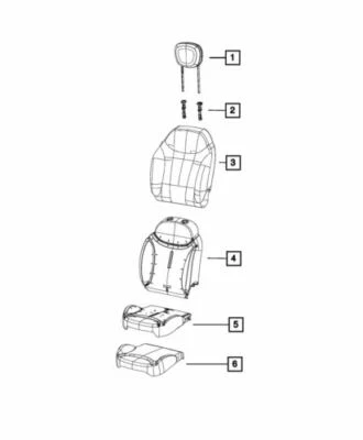 Genuine Mopar 2014-2016 Fiat 500L Front Interior Seat Headrest 68212205AA - Image 1 of 3