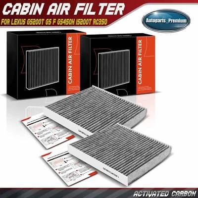 2x Filtro de aire de cabina de carbón activado para Lexus GS200t GS F GS450h IS200t RC200t Foto 1 de 2