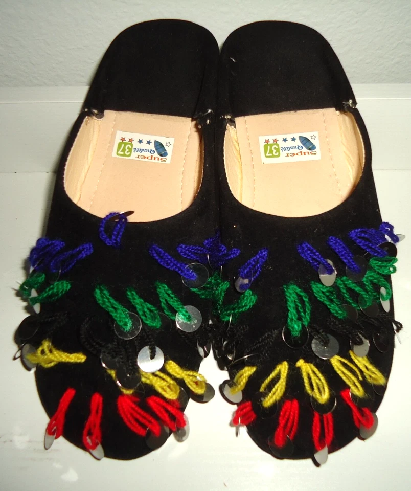 Zapatos pantuflas para mujer Supper Qualite hechos a mano marroquí Babouch talla 7/37 Foto 1 de 4