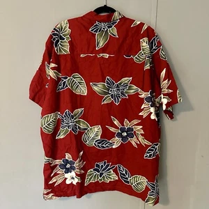 Chaps Ralph Lauren Para Hombres Campamento Hawaiano Aloha Rojo Floral Manga Corta Talla XL - Imagen 1 de 4