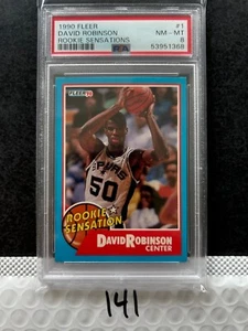 1990 fleer rookie sensation DAVID ROBINSON #1 PSA 8 NM-MT basketball RC - Picture 1 of 2
