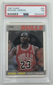 1987 Fleer Basketball #59 MICHAEL JORDAN - PSA 7 NM - 2nd Year Bulls