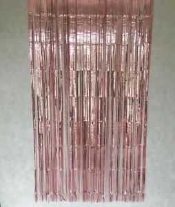 Rose Gold 2M Long Metallic Foil Fringe Curtain Trim Wedding Party Decoration - Picture 1 of 4