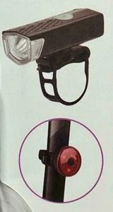 KIT LUCI LUCE FARO A LED BICI BICICLETTA MTB ANTERIORE + POSTERIORE RICARICABILE - Foto 1 di 2