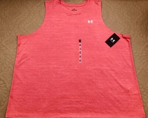 NEW..WOMEN 3X PLUS SIZE UNDER ARMOUR VELOCITY JACQUARD TANK(DARK CORAL) - Picture 1 of 4