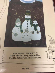 Sweatshirt Snowman Family Down Memory Lane Craft Pattern ML79 Christmas Applique - Picture 1 of 3