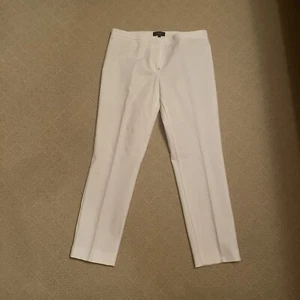 NWOT Theory Women White Straight Leg Stretch Career Business Pants Sz 4 - Picture 1 of 3