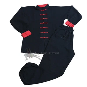 Uniforme de Tai Chi de Algodón Ala Chun Artes Marciales Traje Kung Fu Chaqueta Pantalones 25 Colores - Imagen 1 de 10