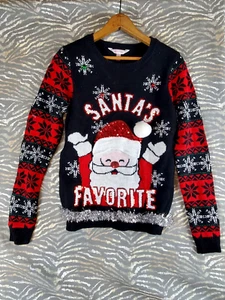 No Boundaries Santas Favorite Tacky Christmas Sweater Girls Size Medium 7-9 - Picture 1 of 6