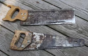 Sierras de mano de colección EE. UU. asas de madera sierra de hacking (2) - Imagen 1 de 8