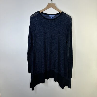 Vera Wang, Top túnica transparente para mujer, azul ligero, talla grande Foto 1 de 4