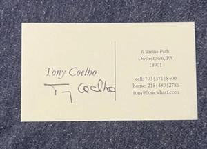 Tony Coehlo Autogramm signed Visitenkarte - Bild 1 von 1