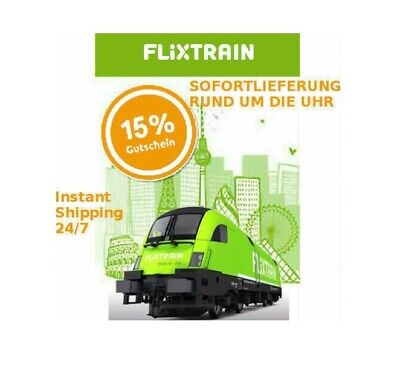 ✅ 15% FlixTrain Gutscheine Coupon Voucher  ✅ Kein MBW ✅ • 1€