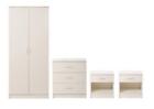4 Piece Bedroom Furniture Set Wardrobe Chest Drawers 2 Bedside Table White