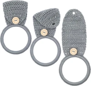 Tatuo 3 Pieces Crochet Towel Holder Hanging Kitchen Dish Gray - Picture 1 of 6