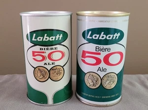Pair of early Canadian Labatt 50 Ale steel beer cans FREE SHIPPING!! - Bild 1 von 16