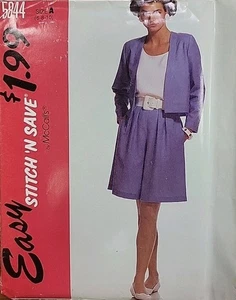 Chaqueta Pantalones Cortos Vint McCalls Patrón Costura Fácil Puntada Ahorrar 5844 Miss Talla 6-10 SIN CORTAR - Imagen 1 de 2