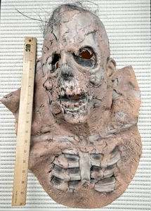Terrifying Vintage Latex Halloween Theater Corpse Mask With Applied Hair - Picture 1 of 4