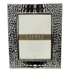 Ralph Lauren Silver Tone Crocodile Texture Embossed 8x10 5x7 Picture Photo Frame - Picture 1 of 4