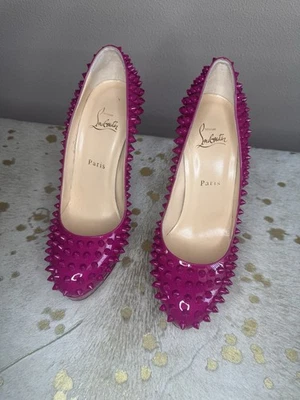 Christian Louboutin Bianca Spikes 140 MM Patent Pink New Authentic size 39.5 - Image 1 of 4