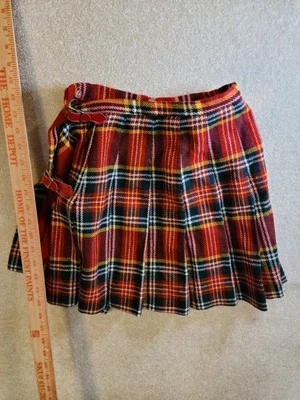 VINTAGE Bobbie Brooks 1970s Wool Blend Plaid Mini Skirt A-Line Vtg 70s Size 7 - Image 1 of 3
