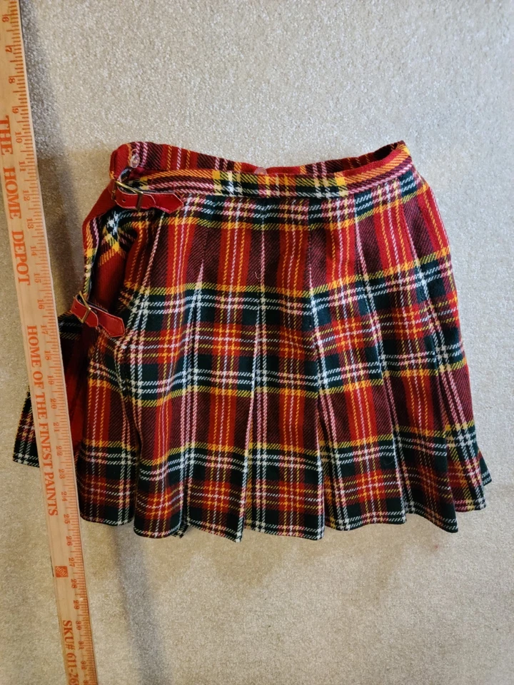 VINTAGE Bobbie Brooks 1970s Wool Blend Plaid Mini Skirt A-Line Vtg 70s Size 7 - Image 1 of 3