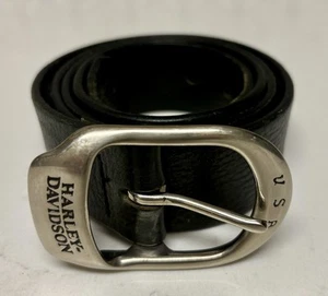Cintura Harley Davidson uomo taglia 42 nera vera pelle fibbia USA 99542-99VM - Foto 1 di 3