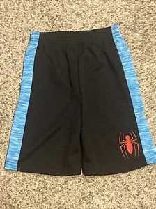 Kids Marvel Spiderman Spider Logo Athletic Mesh Gym Shorts Sz 6 - Picture 1 of 5