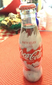 2005 Christmas Holiday Polar Bears Wrapped Coca Cola Coke Bottle (1) unopened - Picture 1 of 6