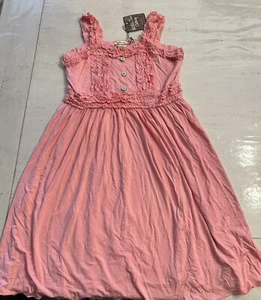 NWT Matilda Jane Clothing Cross My Heart Emilia Ruffles Dress Pink Size 12 Girl - Picture 1 of 3