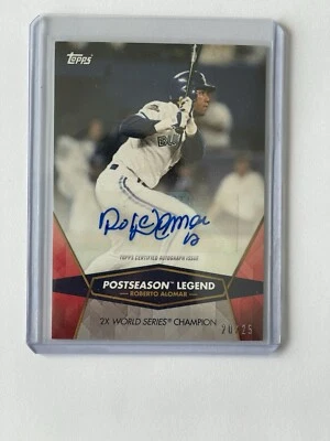 2017 Topps Postseason Legend #29R-A Roberto Alomar AUTO /25 BLUE JAYS - Image 1 of 2